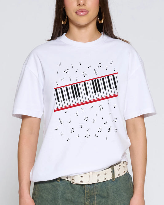 Beat It Piano Keys Graphic Tee