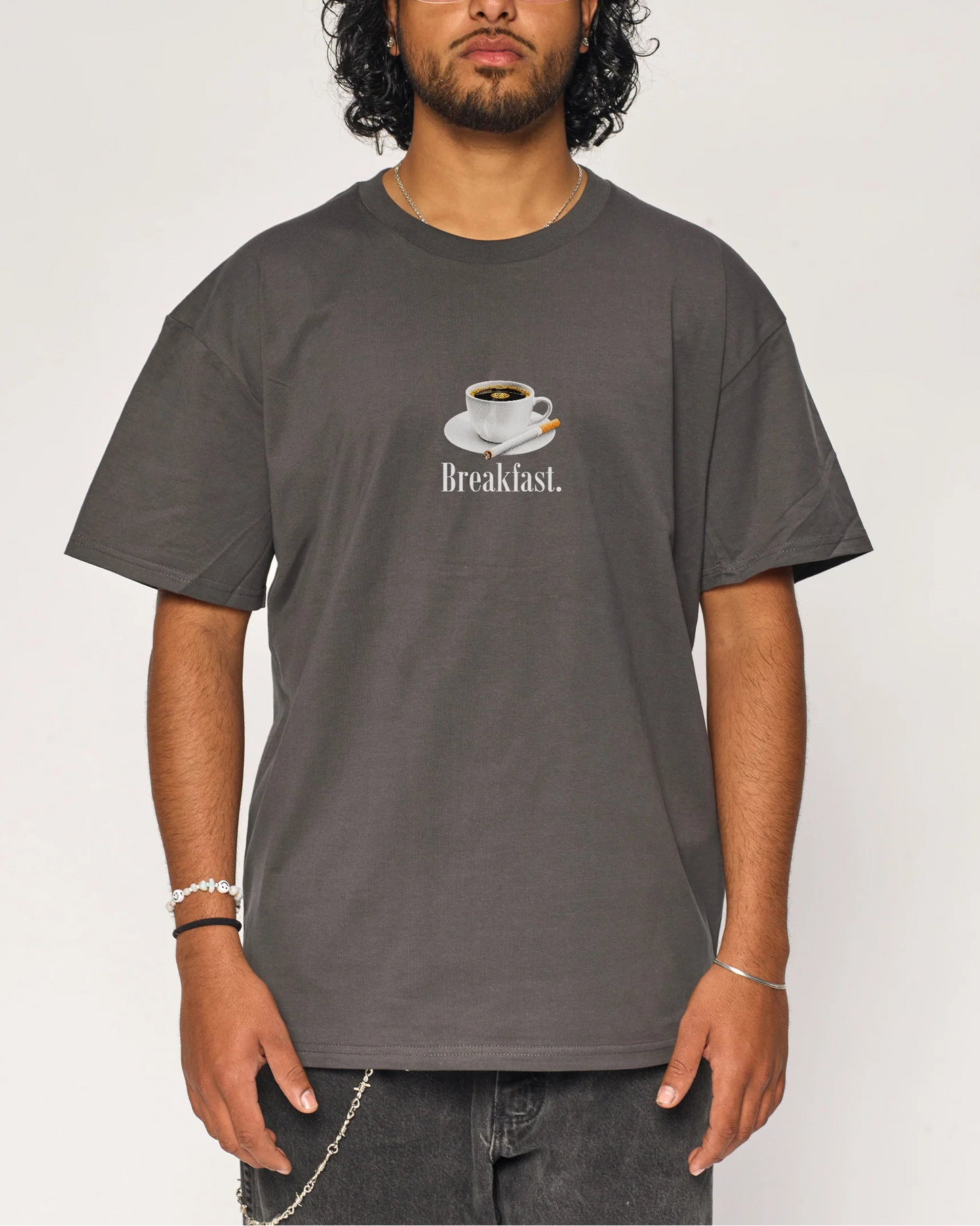 Breakfast Coffee T-Shirt – detail of coffee graphic