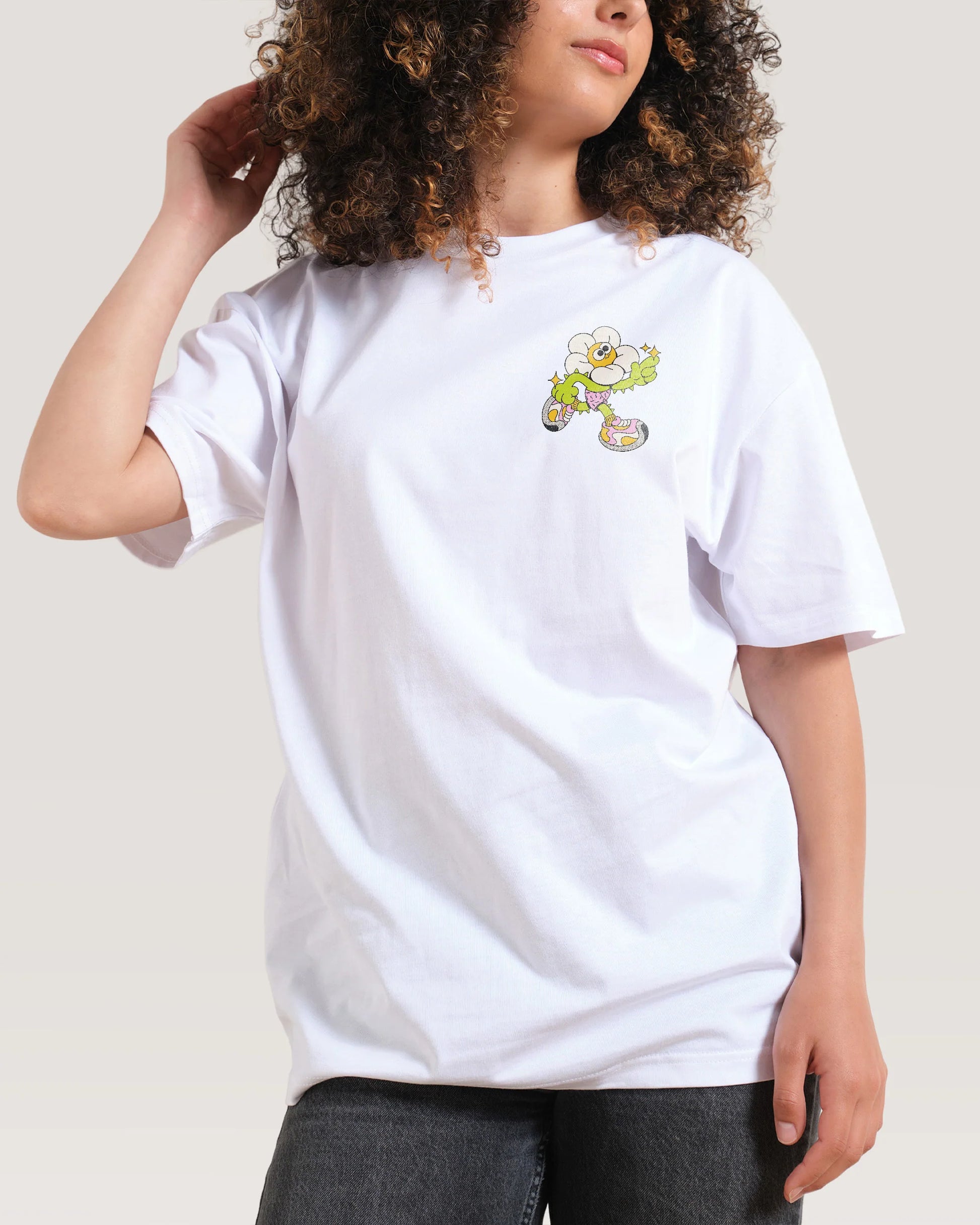 Among the Daisies T-Shirt – detail of daisy graphic