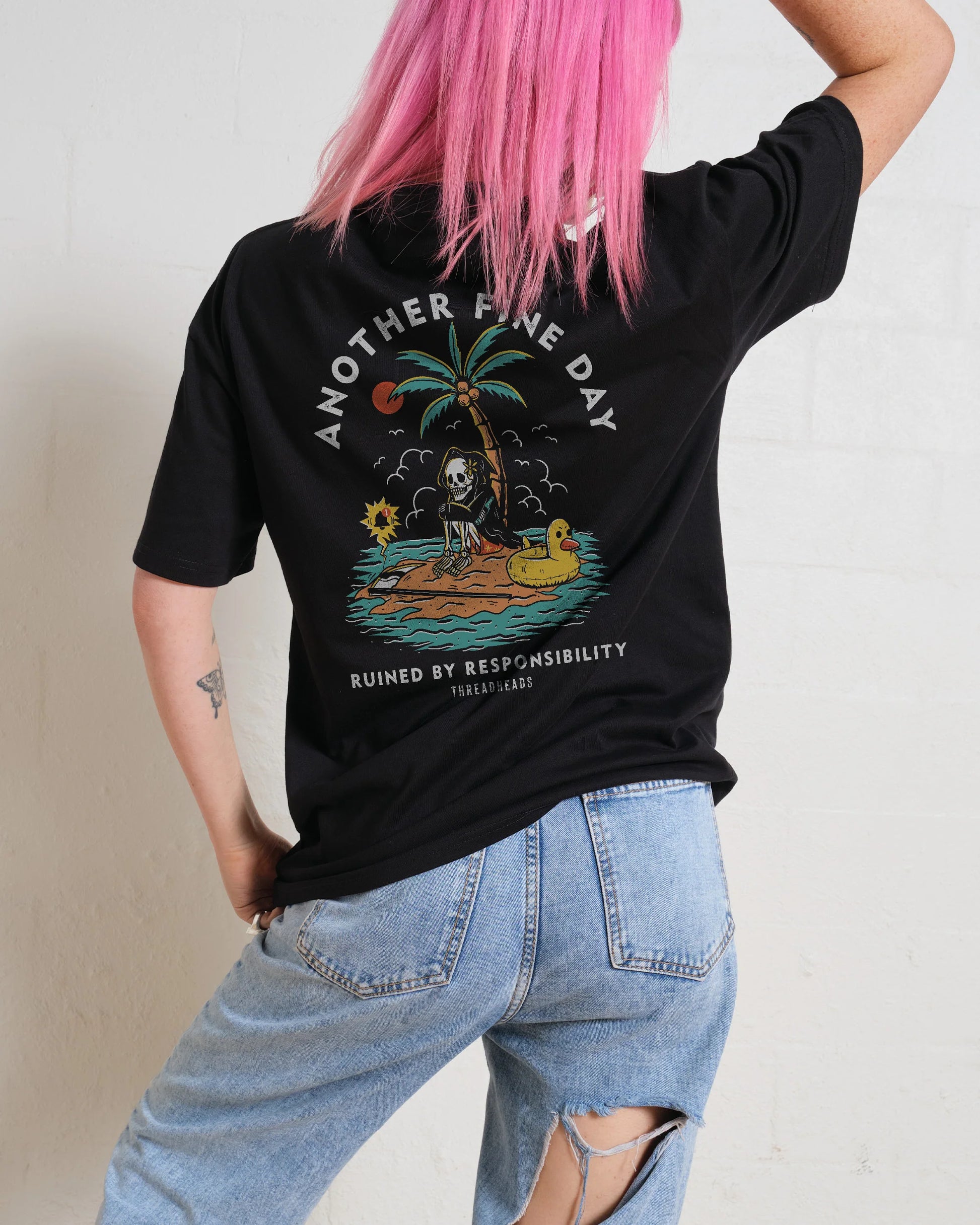 Another Fine Day T-Shirt – Black colorway front view