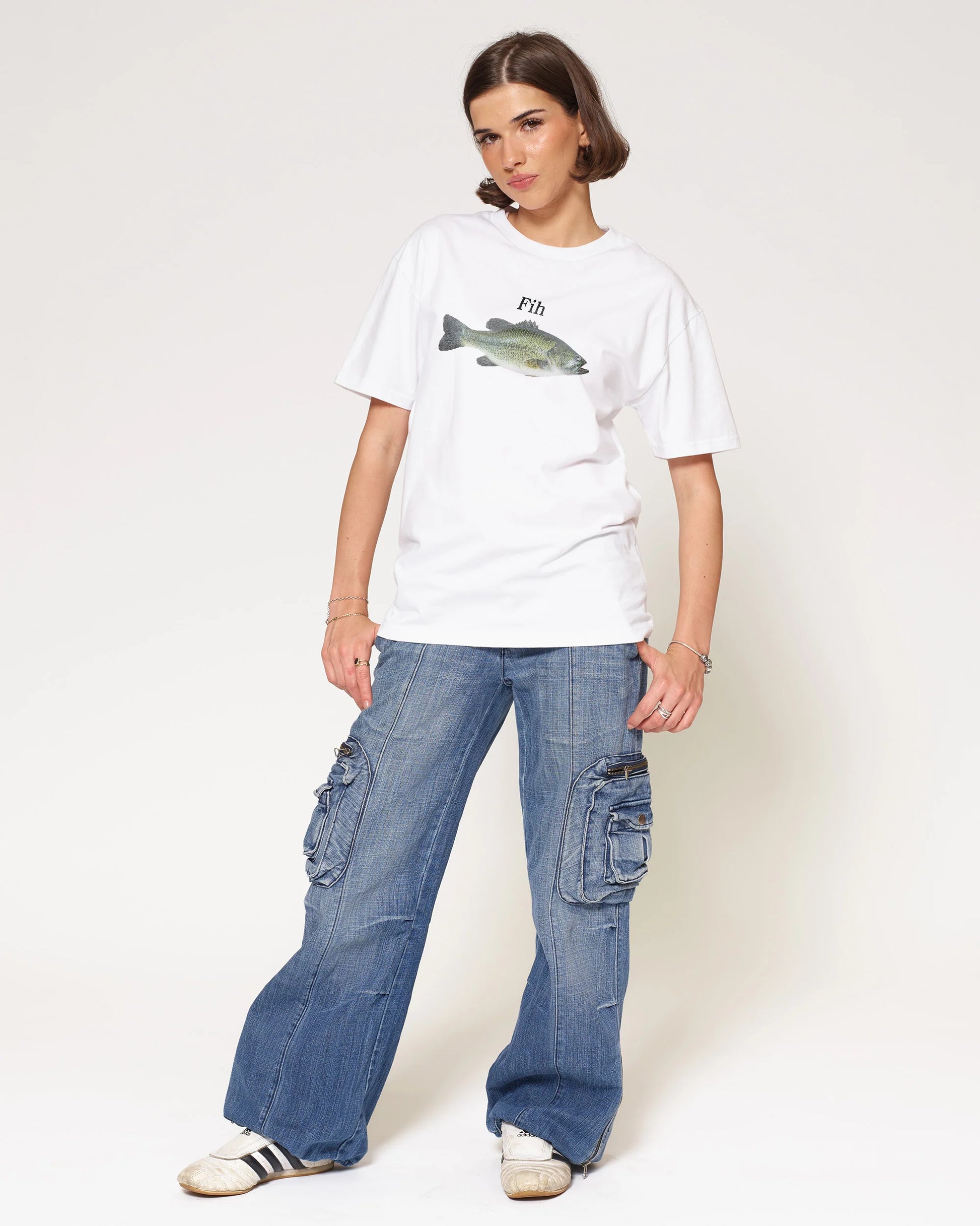 Fih T-Shirt – White colorway front view