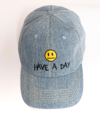 Have A Day Hat – side view showing curved brim