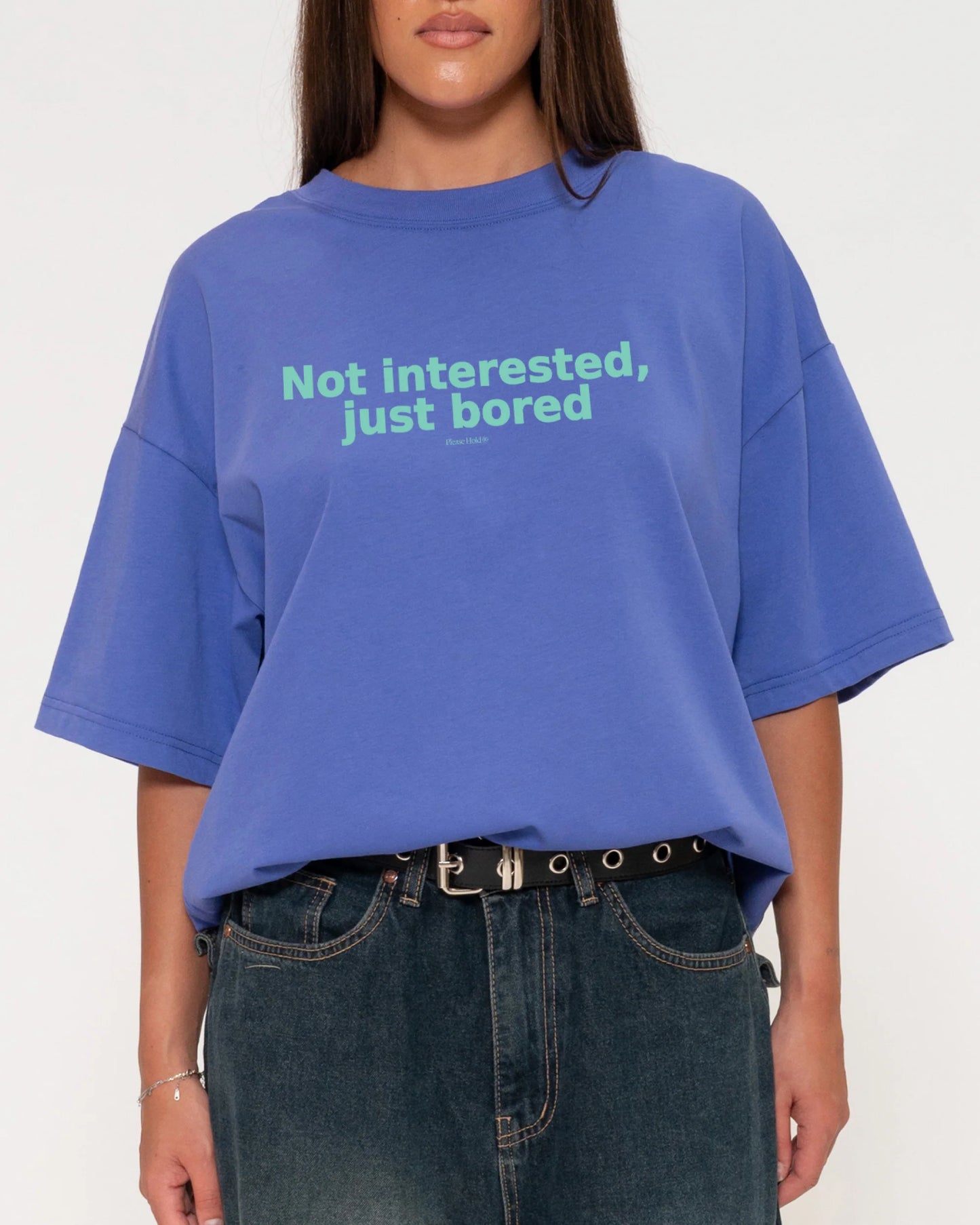 Not Interested, Just Bored Boxy Crop Tee - Oversized Crop Top