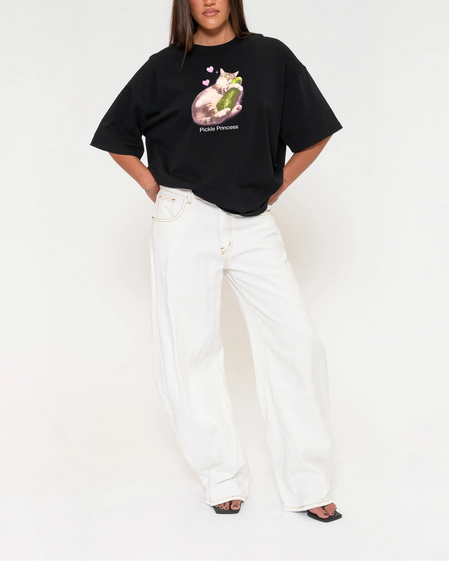 Pickle Princess Boxy Crop Tee - 100% Cotton Oversized Crop Top