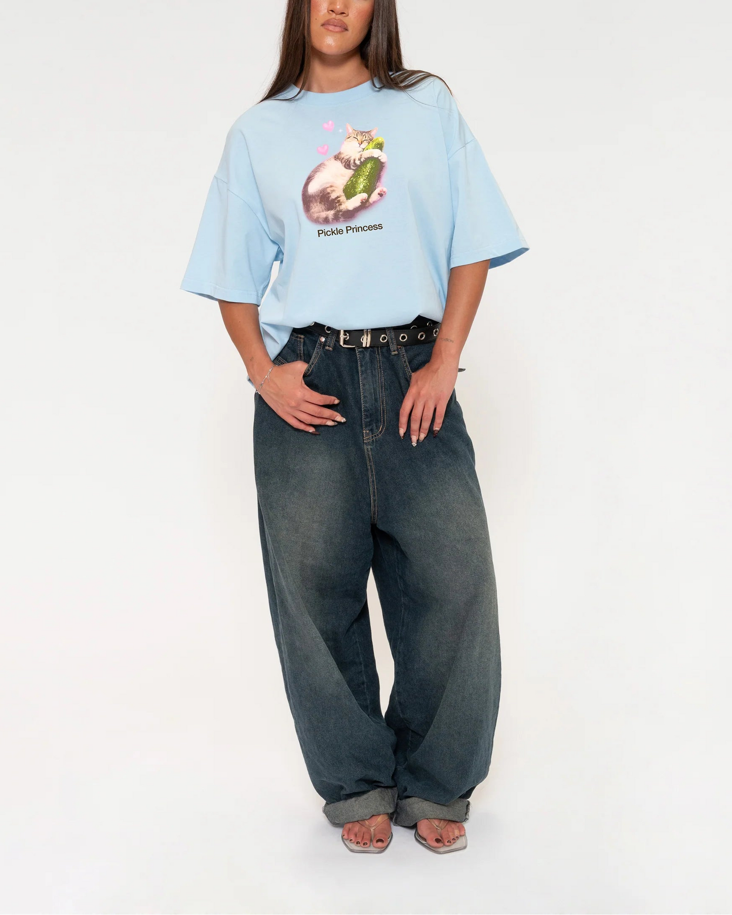 Pickle Princess Boxy Crop Tee - 100% Cotton Oversized Crop Top