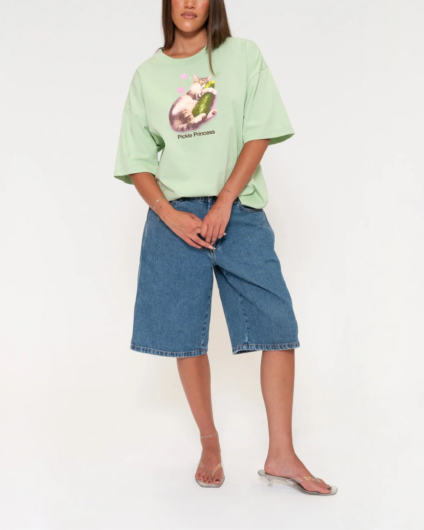 Pickle Princess Boxy Crop Tee - 100% Cotton Oversized Crop Top