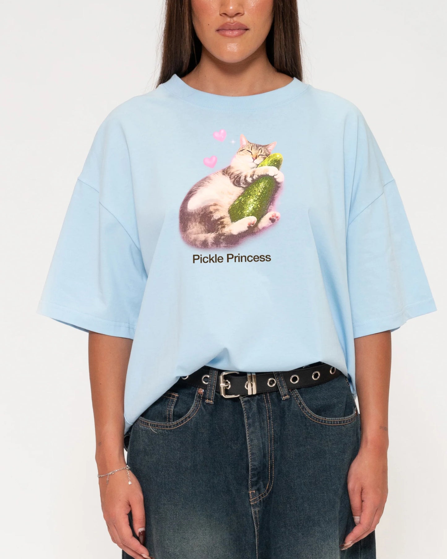Pickle Princess Boxy Crop Tee - 100% Cotton Oversized Crop Top