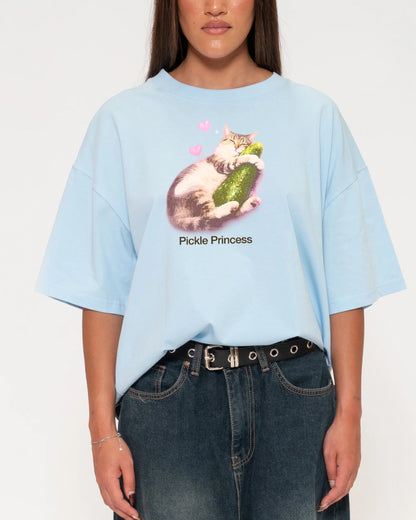Pickle Princess Boxy Crop Tee - 100% Cotton Oversized Crop Top