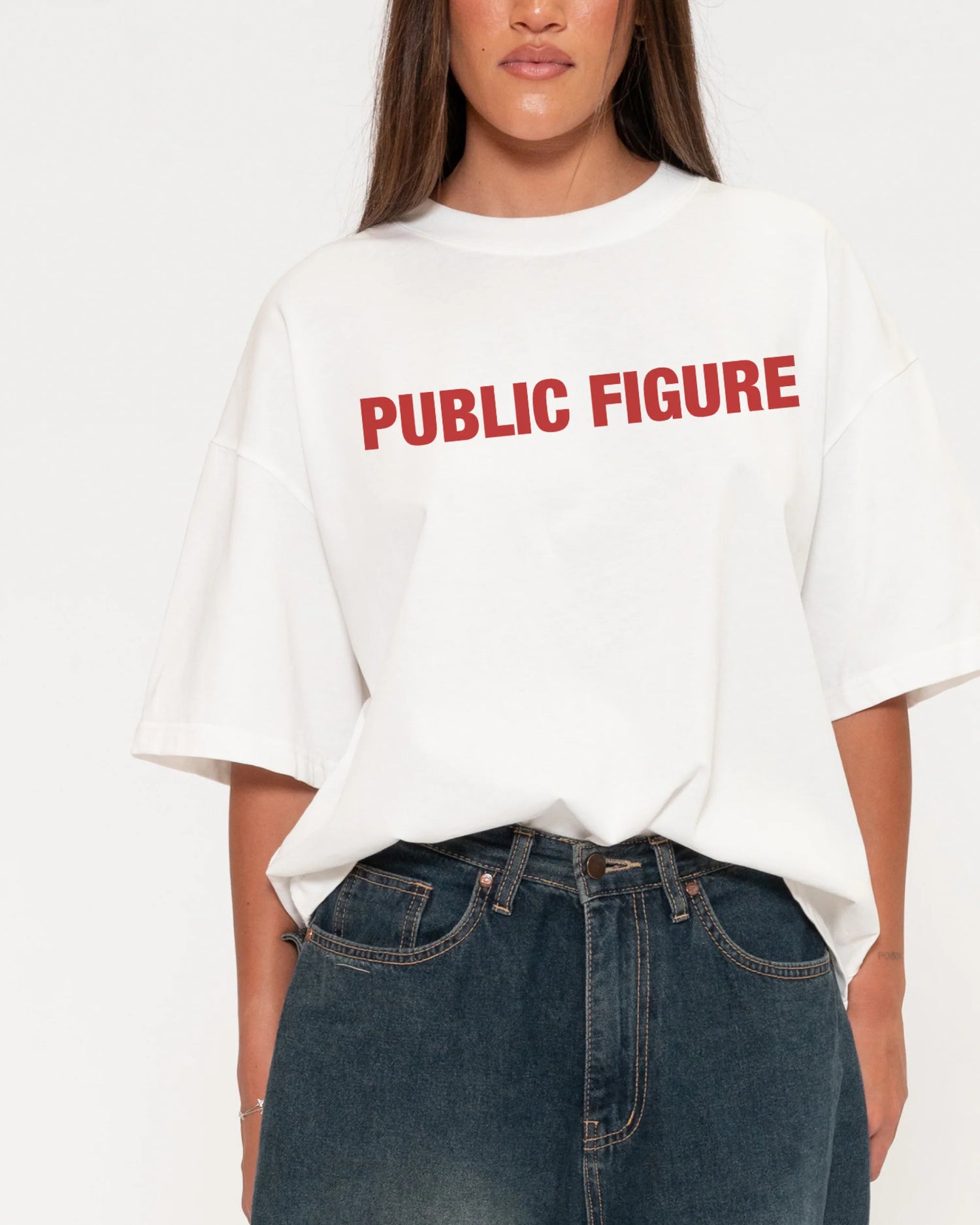 Public Figure Boxy Crop Tee front view