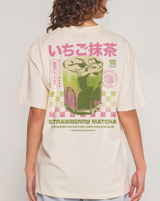 Strawberry Matcha T-Shirt – graphic tee with fruit design